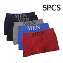 5 pçs estilo fino masculino alta elástica cor lisa confortável boxer briefs calcinha respirável