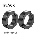 2 Pcs Classic Korean Punk Stainless Steel Ear Clip Earrings for Men Women Black No Pierced Fake Ear Circle New Pop Jewelry