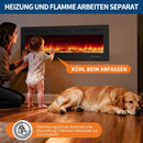 40/50/60 polegadas 3d lareira elétrica montada na parede 12 modos de cor efeito chama 900/1800 w lareira função app controle remoto