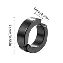 2 Pcs Classic Korean Punk Stainless Steel Ear Clip Earrings for Men Women Black No Pierced Fake Ear Circle New Pop Jewelry