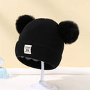 Outono inverno bebê quente malha chapéus com pom crianças gorro de malha chapéu cor sólida crianças chapéu para meninos meninas acessórios
