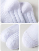 6 pares de meias esportivas com sola grossa e absorção de umidade com parte inferior acolchoada, perfeitas para corrida e esportes profissionais