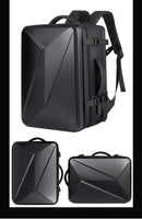 USB Mochila de Grande Capacidade, Hard Shell Commuter Bag, 17 "Computer Bag, Mala de Viagem à Prova D 'Água, Saco do Computador Notebook, Material ABS