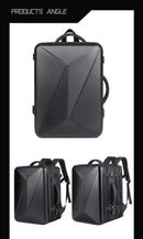 USB Mochila de Grande Capacidade, Hard Shell Commuter Bag, 17 "Computer Bag, Mala de Viagem à Prova D 'Água, Saco do Computador Notebook, Material ABS