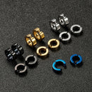 2 Pcs Classic Korean Punk Stainless Steel Ear Clip Earrings for Men Women Black No Pierced Fake Ear Circle New Pop Jewelry