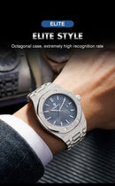 PAAZOMU Luxury Watches For Men Stainless Steel Waterproof Luminous Man Watch Date Week Fashion Casual Men's Quartz Watch Reloj