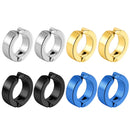 2 Pcs Classic Korean Punk Stainless Steel Ear Clip Earrings for Men Women Black No Pierced Fake Ear Circle New Pop Jewelry