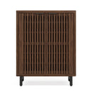 Armário para sapatos Tribesigns de 6 camadas com portas com persianas, grande armário de armazenamento de sapatos de madeira com prateleiras ajustáveis