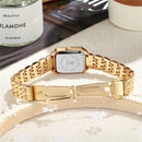 Luxury 2025 New Ladies Quartz Watch Fashion Simple Square Gold Women's Stainless Steel Clock Commercial Wristwatches Gifts