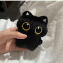 Novo bonito gato preto brinquedo de pelúcia boneca pequeno pingente fofinho travesseiro almofada ins gato preto brinquedo de pelúcia boneca para menino menina presentes de aniversário