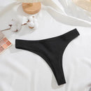 6 pçs/set tecido de algodão feminino tangas calcinha feminina com nervuras baixo aumento g-string senhoras sexy biquíni cor sólida macio íntimo S-XL