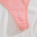 6 pçs/set tecido de algodão feminino tangas calcinha feminina com nervuras baixo aumento g-string senhoras sexy biquíni cor sólida macio íntimo S-XL