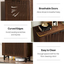 Armário para sapatos Tribesigns de 6 camadas com portas com persianas, grande armário de armazenamento de sapatos de madeira com prateleiras ajustáveis