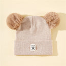 Outono inverno bebê quente malha chapéus com pom crianças gorro de malha chapéu cor sólida crianças chapéu para meninos meninas acessórios