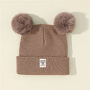 Outono inverno bebê quente malha chapéus com pom crianças gorro de malha chapéu cor sólida crianças chapéu para meninos meninas acessórios