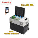 SucceBuy 30L40L50L Mini Geladeira para Carro Pequeno Geladeira Freezer Compressor Portátil Cooler 12V / 24V 220V para Condução de Acampamento Piquenique