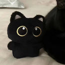 Novo bonito gato preto brinquedo de pelúcia boneca pequeno pingente fofinho travesseiro almofada ins gato preto brinquedo de pelúcia boneca para menino menina presentes de aniversário