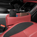 1pc Red PU Leather Car Seat Gap Organizer with Side Pockets & Charging Hole - Easy Install, Durable Console Storage Box for Smartphone, Wallet & Keys, Car Seat Organizer | Sleek Design | PU Leather Construction, Car Storage