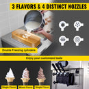 Máquina comercial de sorvete macio VEVOR - Hoppers duplos de 6L, 3 sabores, compressor de 2200W, controle LCD para bares, restauração