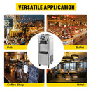 Máquina comercial de sorvete macio VEVOR - Hoppers duplos de 6L, 3 sabores, compressor de 2200W, controle LCD para bares, restauração